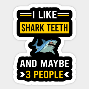 3 People Shark Teeth Sticker